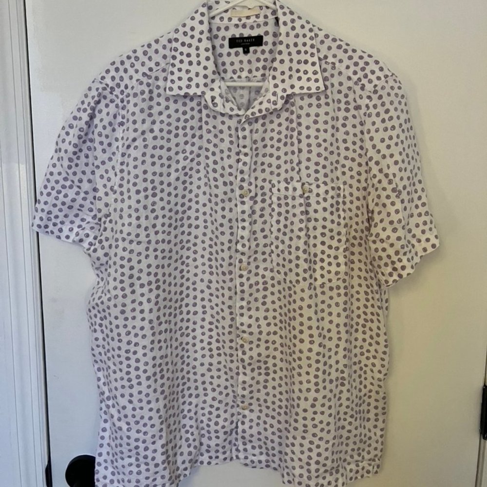 Men's Ted Baker Albert Short Sleeve Linen Button-Up Shirt